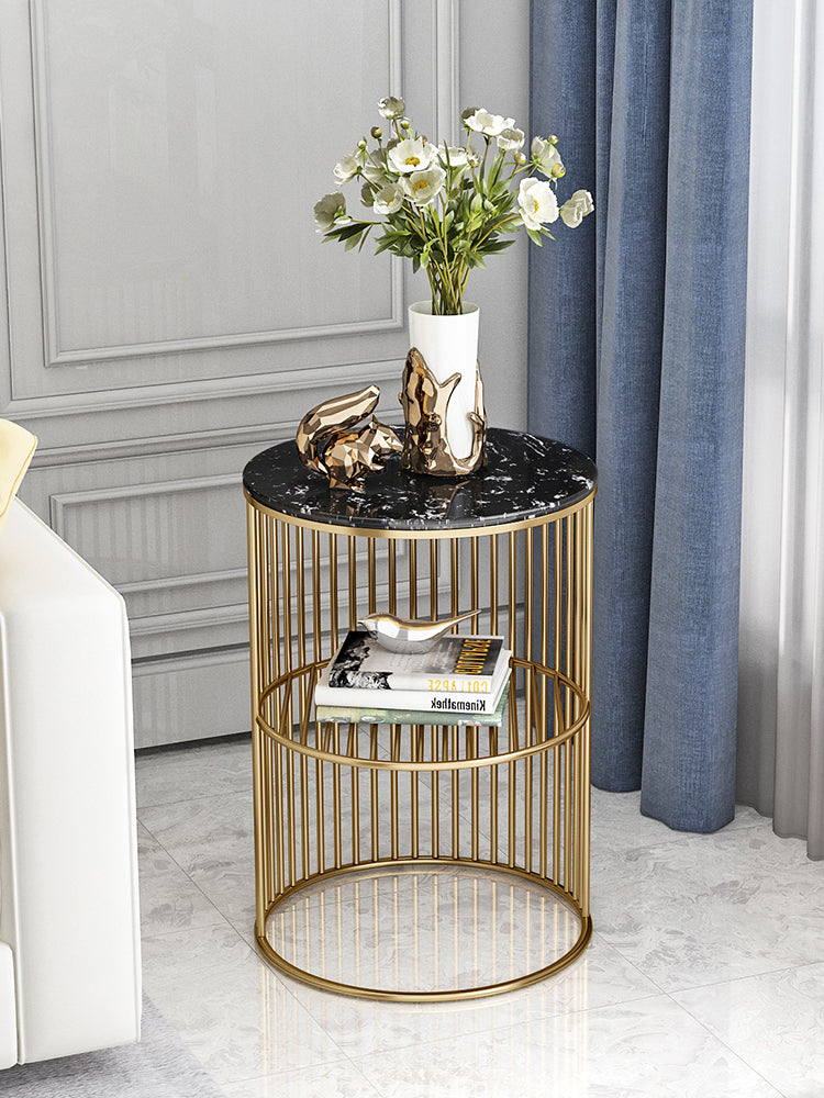 Wrought Iron Small Coffee Table Living Room Mini Storage Rack