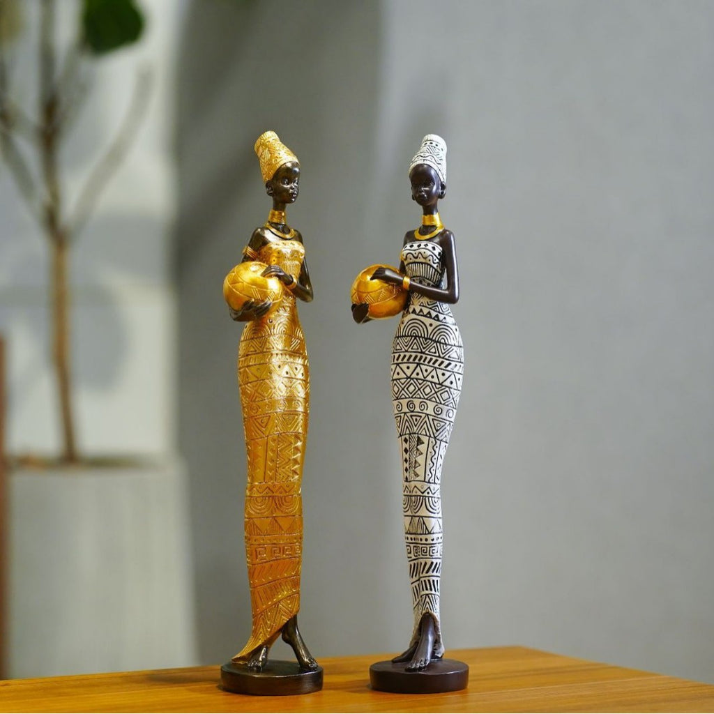 Black Woman Figurine Decorative Resin Craft