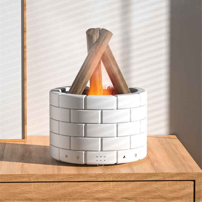 Cozy Flame Aroma Diffuser – Relaxing LED Fireplace Effect