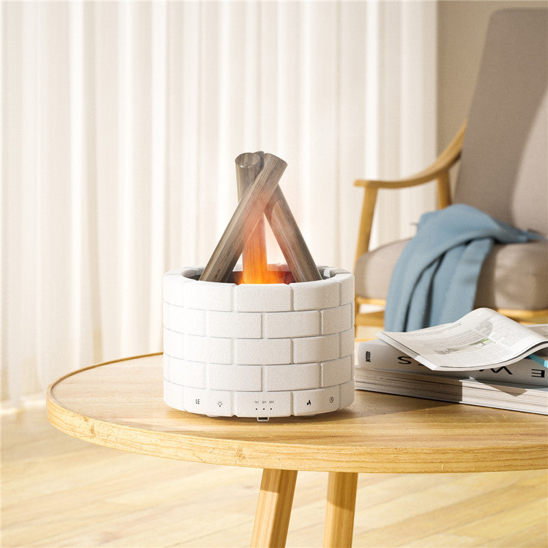 Cozy Flame Aroma Diffuser – Relaxing LED Fireplace Effect