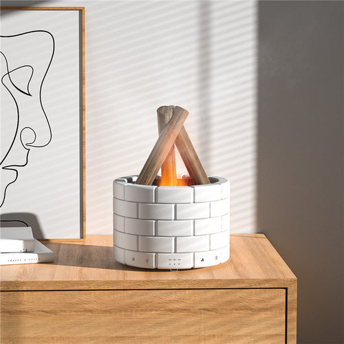 Cozy Flame Aroma Diffuser – Relaxing LED Fireplace Effect