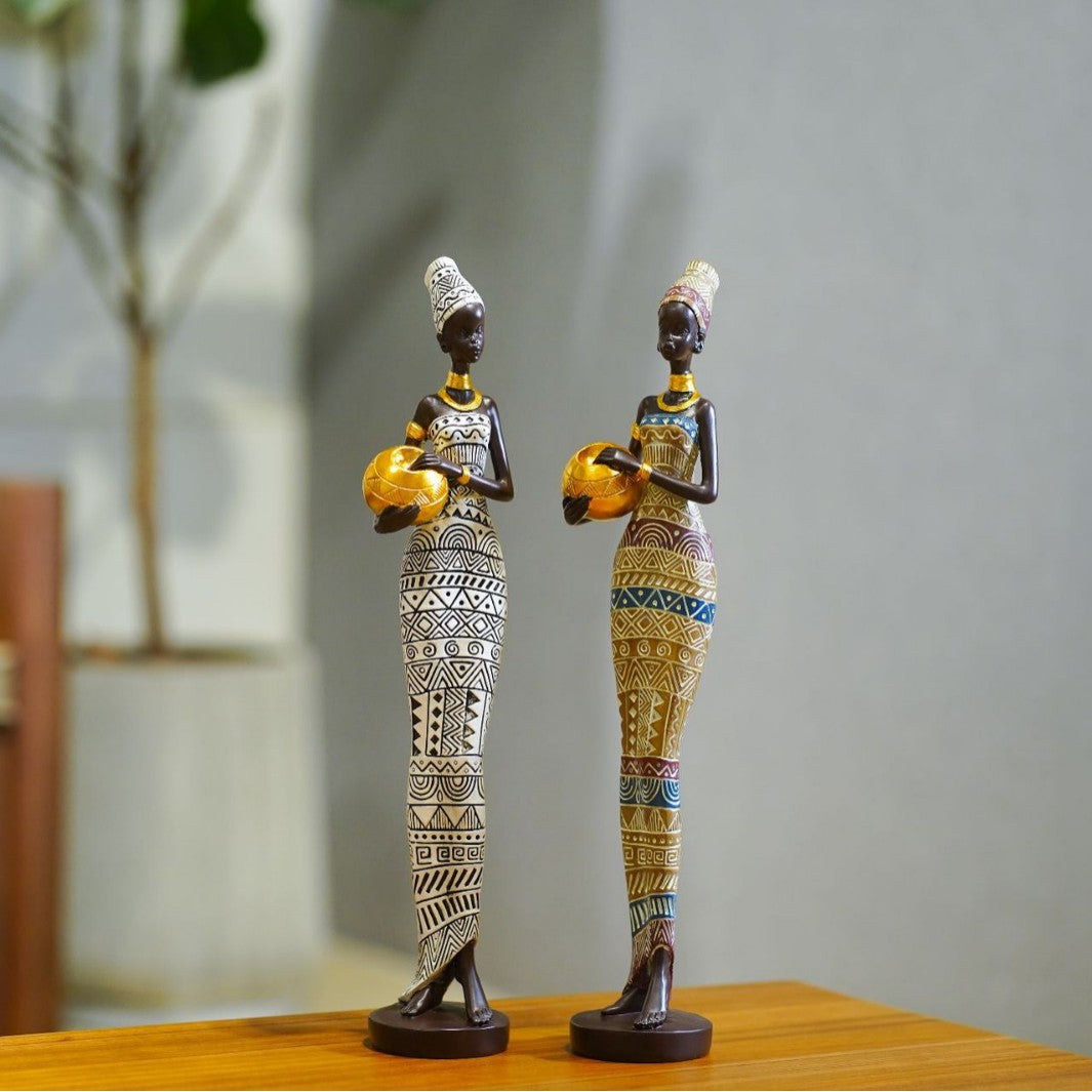 Black Woman Figurine Decorative Resin Craft