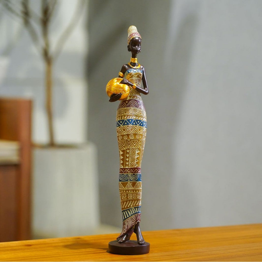 Black Woman Figurine Decorative Resin Craft